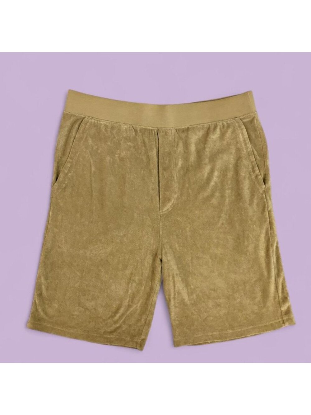 tibi summer terry shorts in cumin